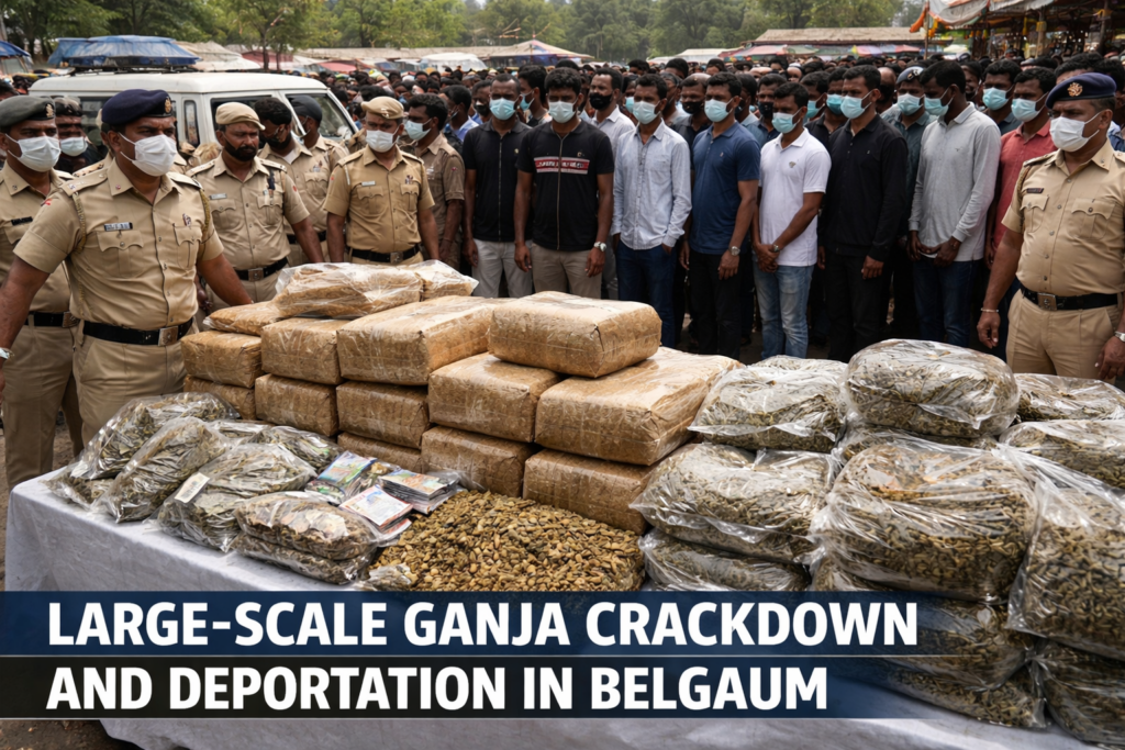 Large-Scale Ganja Crackdown and Deportation ganja crackdown and deportation in belgaum